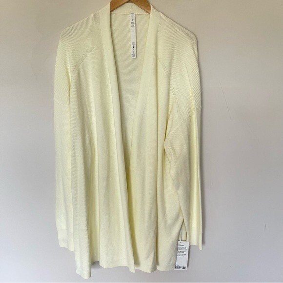 Lululemon Side Slit Sweater Wrap Cardigan Lemon Sorbet NWT SIZE 20 - Picture 2 of 8
